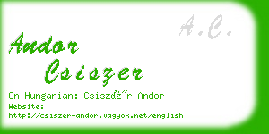 andor csiszer business card